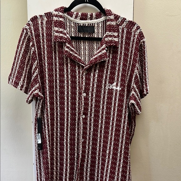 AMIRI Other - Amiri burgundy ribbed open weave Casual Button Down Shirt xl